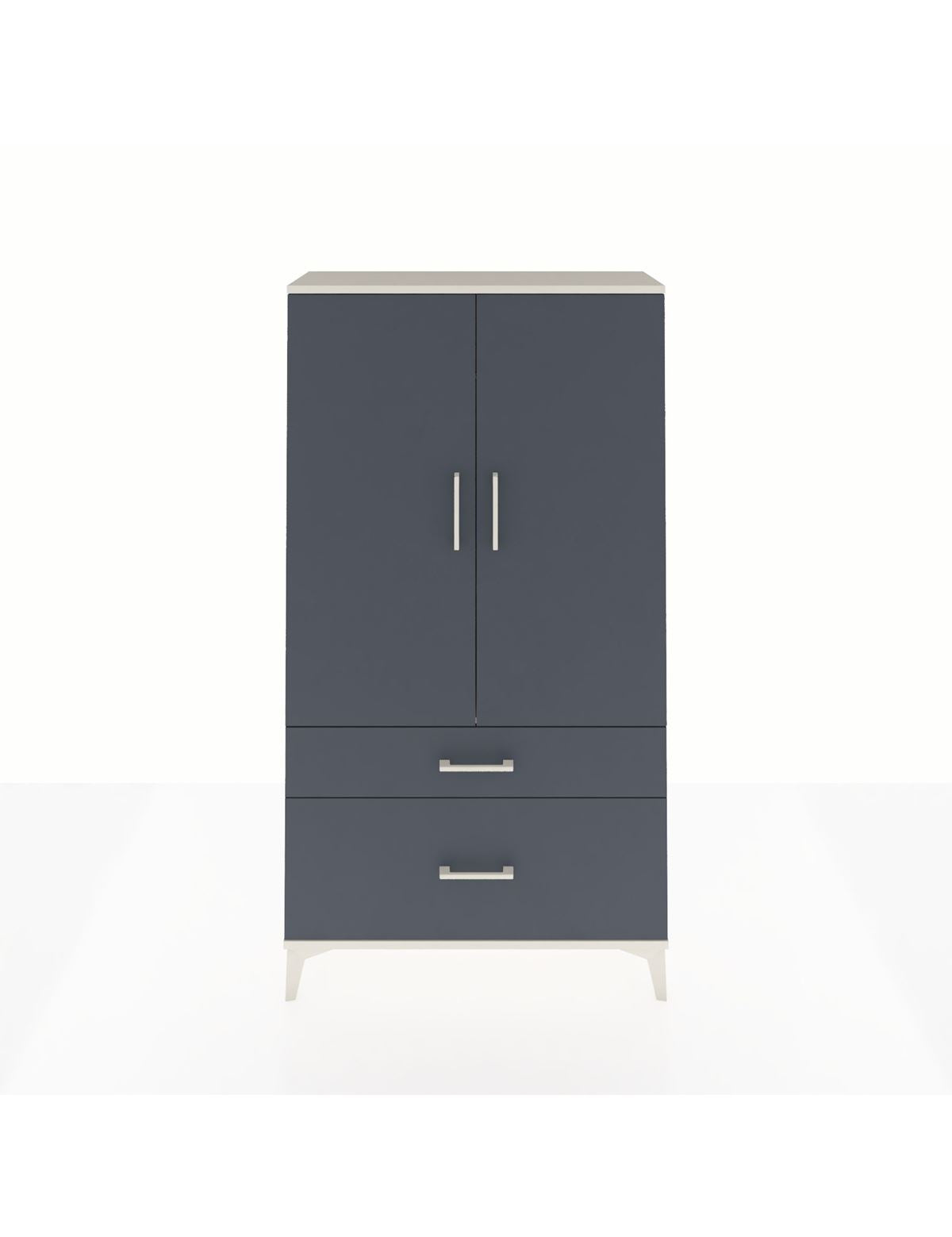 Arges Dolap Tek Raflı 2 Çekmeceli Tek Askılı 88x30x163 Aytaşı-Antrasit