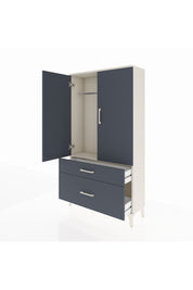 Arges Dolap Tek Raflı 2 Çekmeceli Tek Askılı 88x30x163 Aytaşı-Antrasit