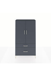 Arges Dolap Tek Raflı 2 Çekmeceli Tek Askılı 88x30x163 Antrasit-Antrasit