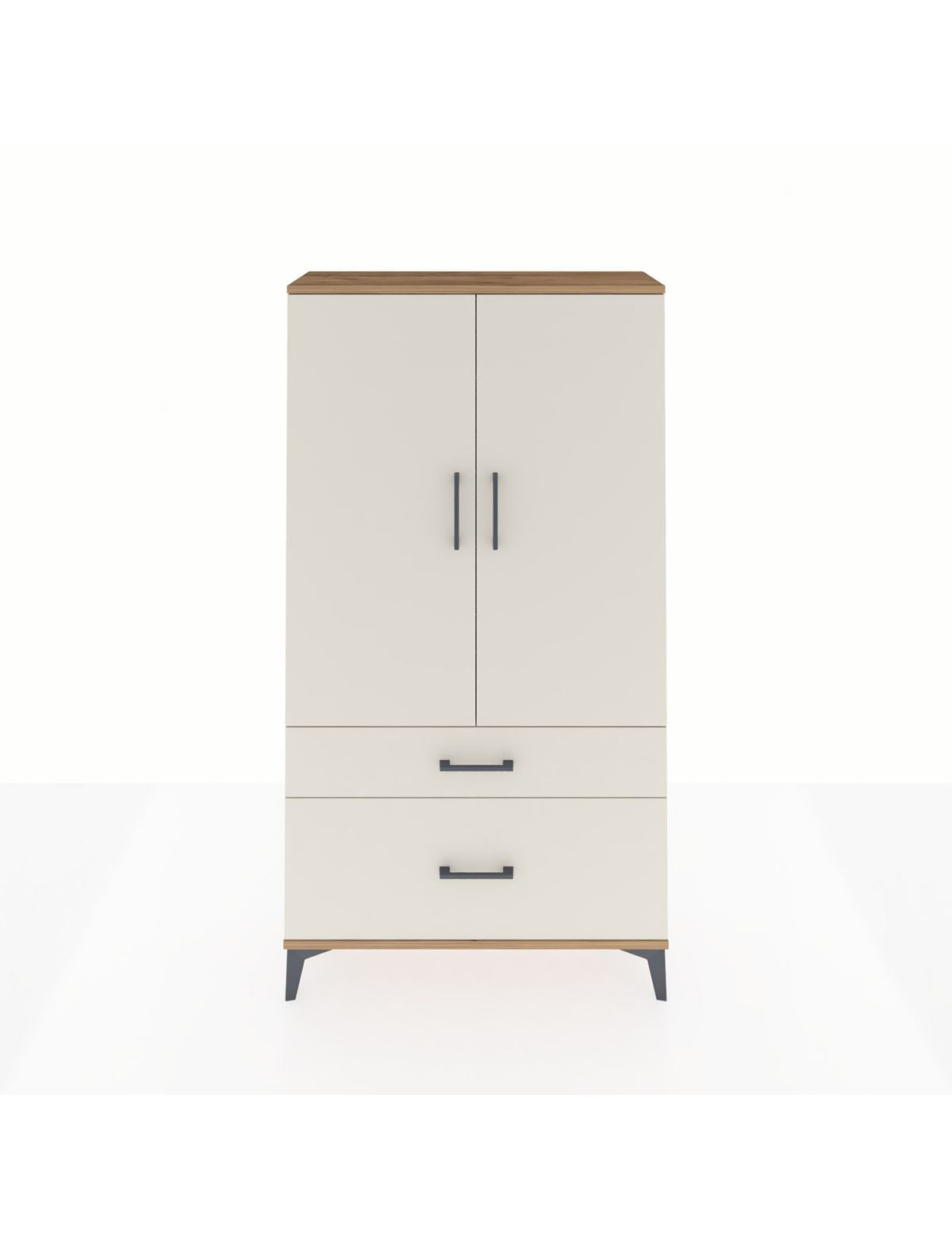 Arges Dolap Tek Raflı 2 Çekmeceli Tek Askılı 88x30x163 Çam-Aytaşı