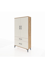 Arges Dolap Tek Raflı 2 Çekmeceli Tek Askılı 88x30x163 Çam-Aytaşı