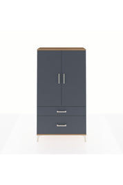 Arges Dolap Tek Raflı 2 Çekmeceli Tek Askılı 88x30x163 Çam-Antrasit