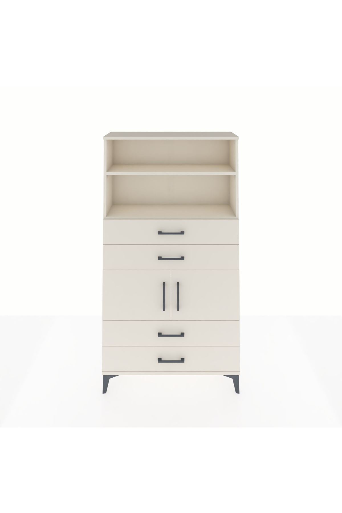 Arges Dolap 3 Raflı 4 Çekmeceli 2 Kapaklı 88x30x163 Aytaşı-Aytaşı