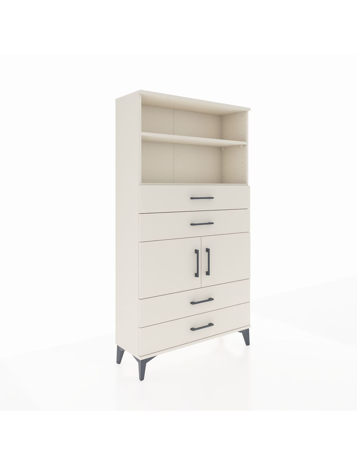 Arges Dolap 3 Raflı 4 Çekmeceli 2 Kapaklı 88x30x163 Aytaşı-Aytaşı