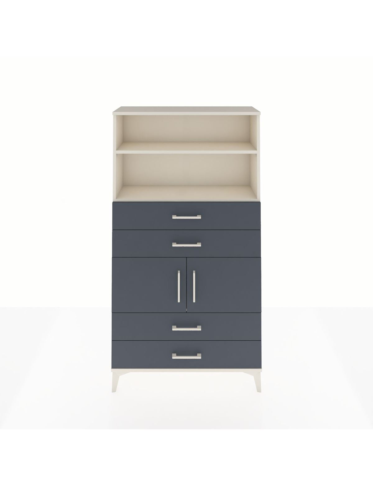 Arges Dolap 3 Raflı 4 Çekmeceli 2 Kapaklı 88x30x163 Aytaşı-Antrasit