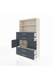 Arges Dolap 3 Raflı 4 Çekmeceli 2 Kapaklı 88x30x163 Aytaşı-Antrasit