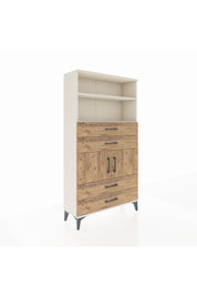 Arges Dolap 3 Raflı 4 Çekmeceli 2 Kapaklı 88x30x163 Aytaşı-Çam