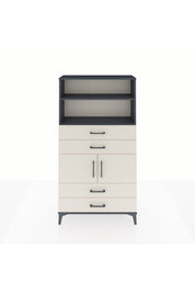 Arges Dolap 3 Raflı 4 Çekmeceli 2 Kapaklı 88x30x163 Antrasit-Aytaşı