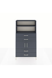 Arges Dolap 3 Raflı 4 Çekmeceli 2 Kapaklı 88x30x163 Antrasit-Antrasit
