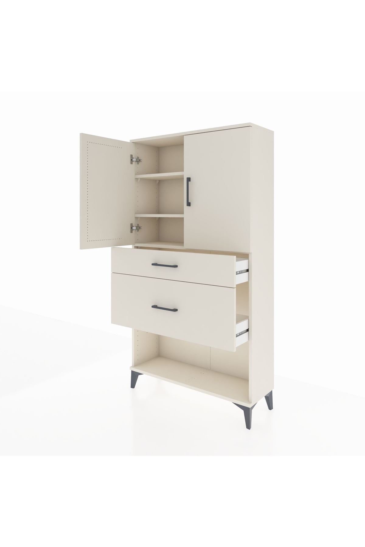 Arges Dolap 3 Raflı 2 Çekmeceli 2 Kapaklı 88x30x163 Aytaşı-Aytaşı