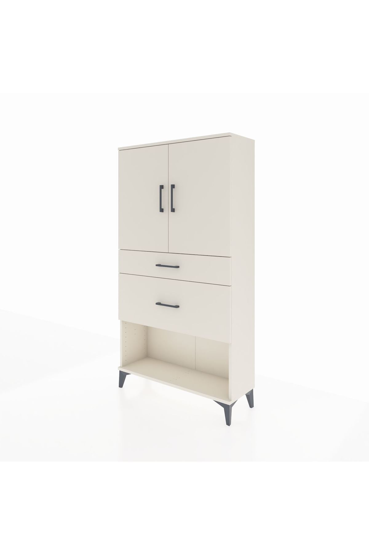 Arges Dolap 3 Raflı 2 Çekmeceli 2 Kapaklı 88x30x163 Aytaşı-Aytaşı