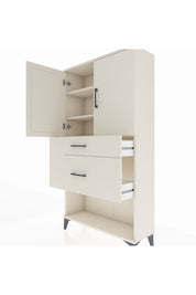 Arges Dolap 3 Raflı 2 Çekmeceli 2 Kapaklı 88x30x163 Aytaşı-Aytaşı