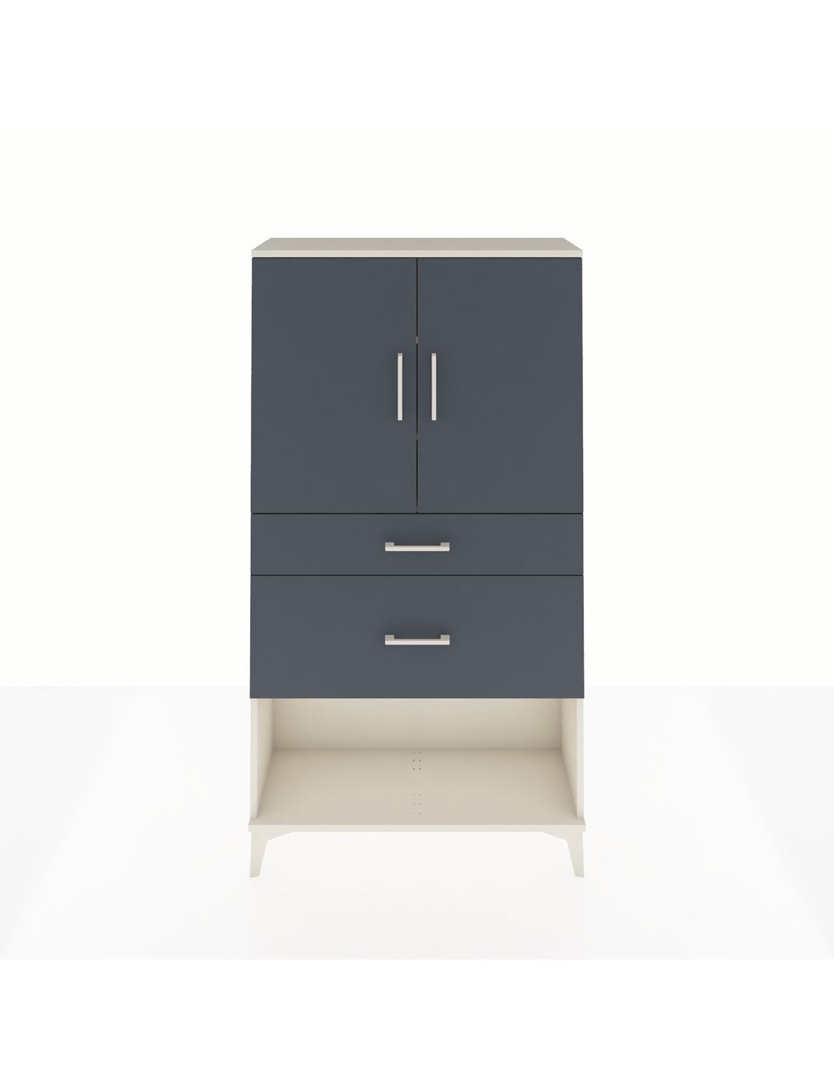 Arges Dolap 3 Raflı 2 Çekmeceli 2 Kapaklı 88x30x163 Aytaşı-Antrasit