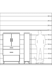 Arges Dolap 3 Raflı 2 Çekmeceli 2 Kapaklı 88x30x163 Aytaşı-Çam