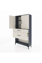 Arges Dolap 3 Raflı 2 Çekmeceli 2 Kapaklı 88x30x163 Antrasit-Aytaşı