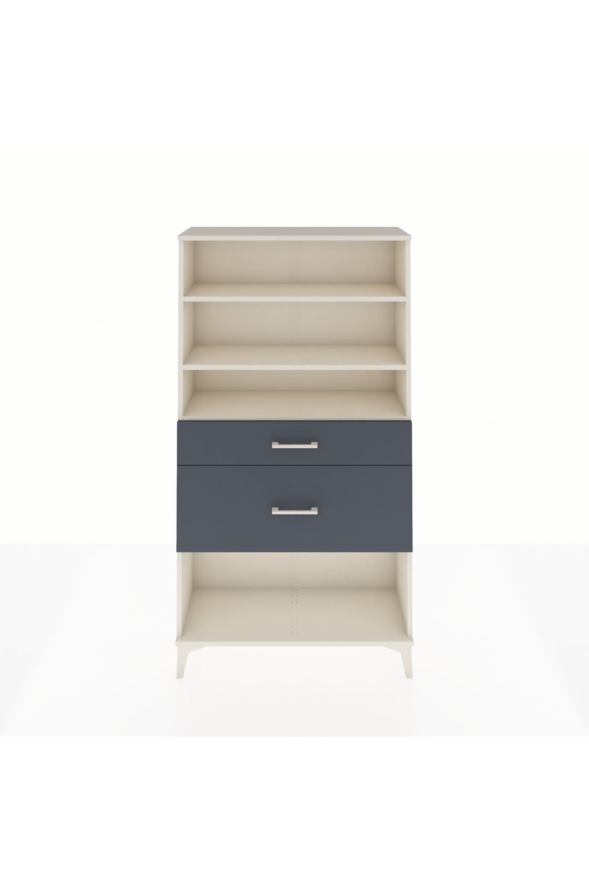 Arges Dolap 3 Raflı 2 Çekmeceli 88x30x163 Aytaşı-Antrasit