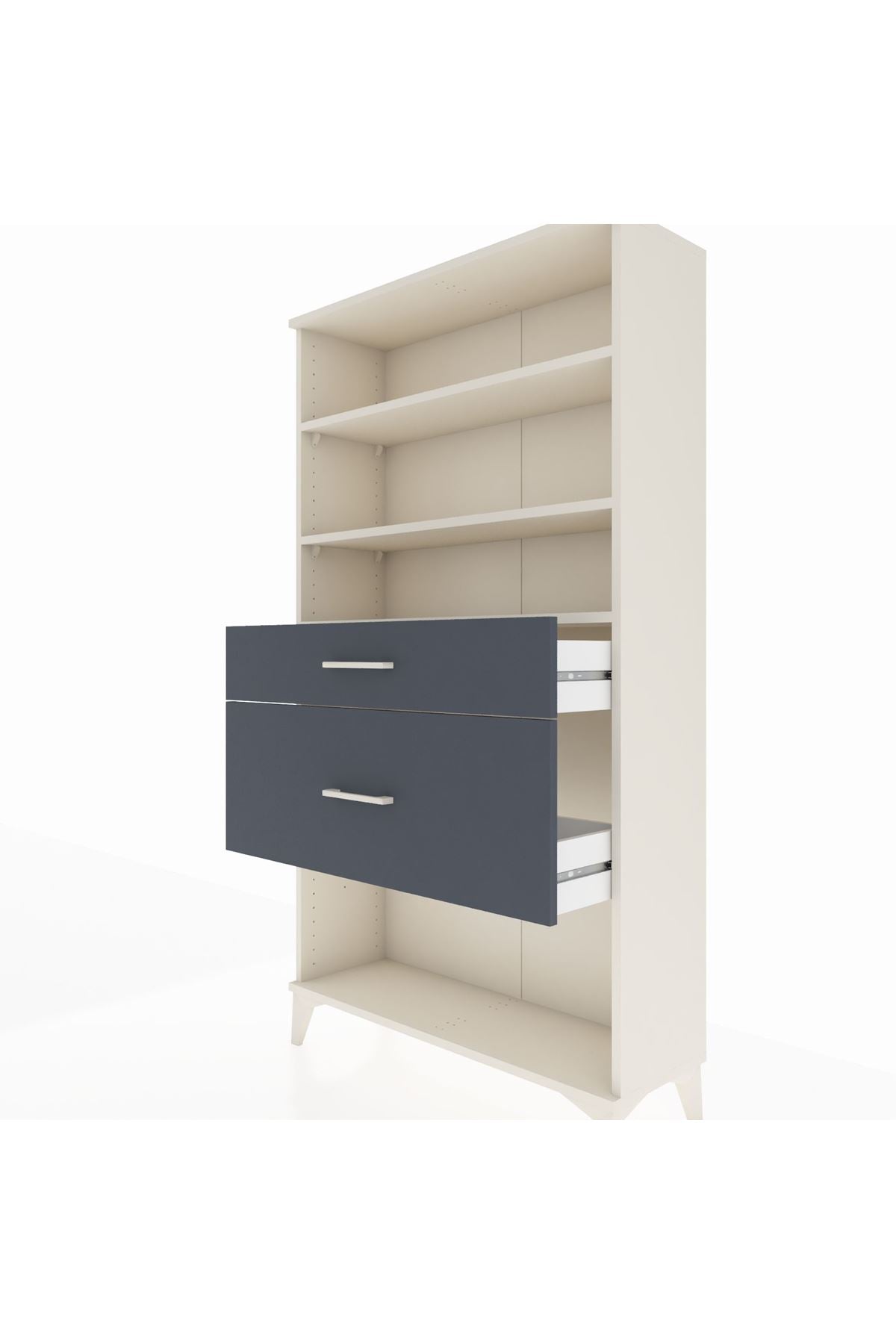 Arges Dolap 3 Raflı 2 Çekmeceli 88x30x163 Aytaşı-Antrasit