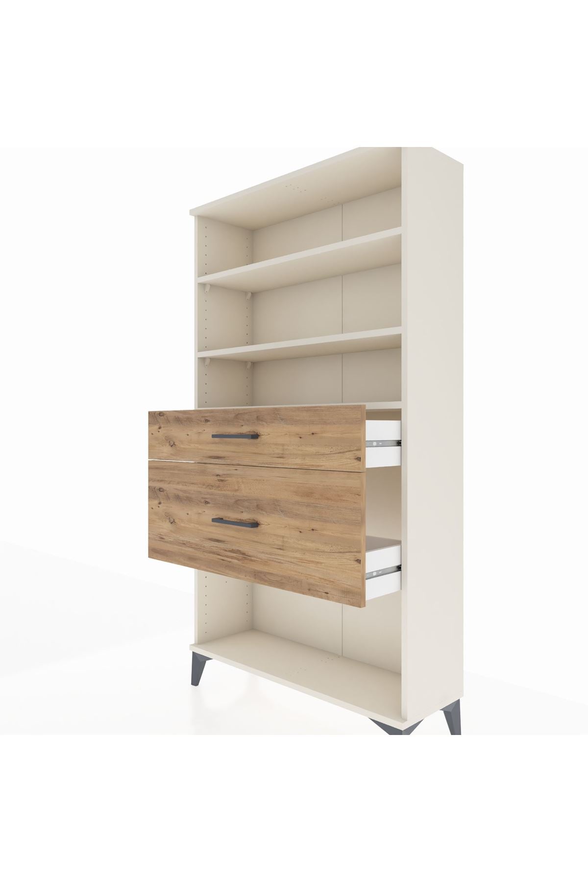 Arges Dolap 3 Raflı 2 Çekmeceli 88x30x163 Aytaşı-Çam