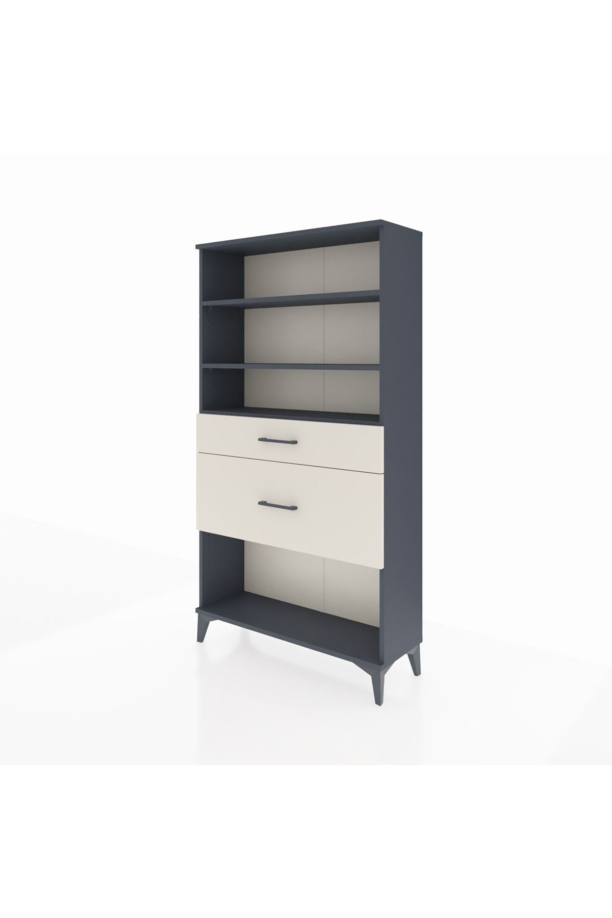 Arges Dolap 3 Raflı 2 Çekmeceli 88x30x163 Antrasit-Aytaşı