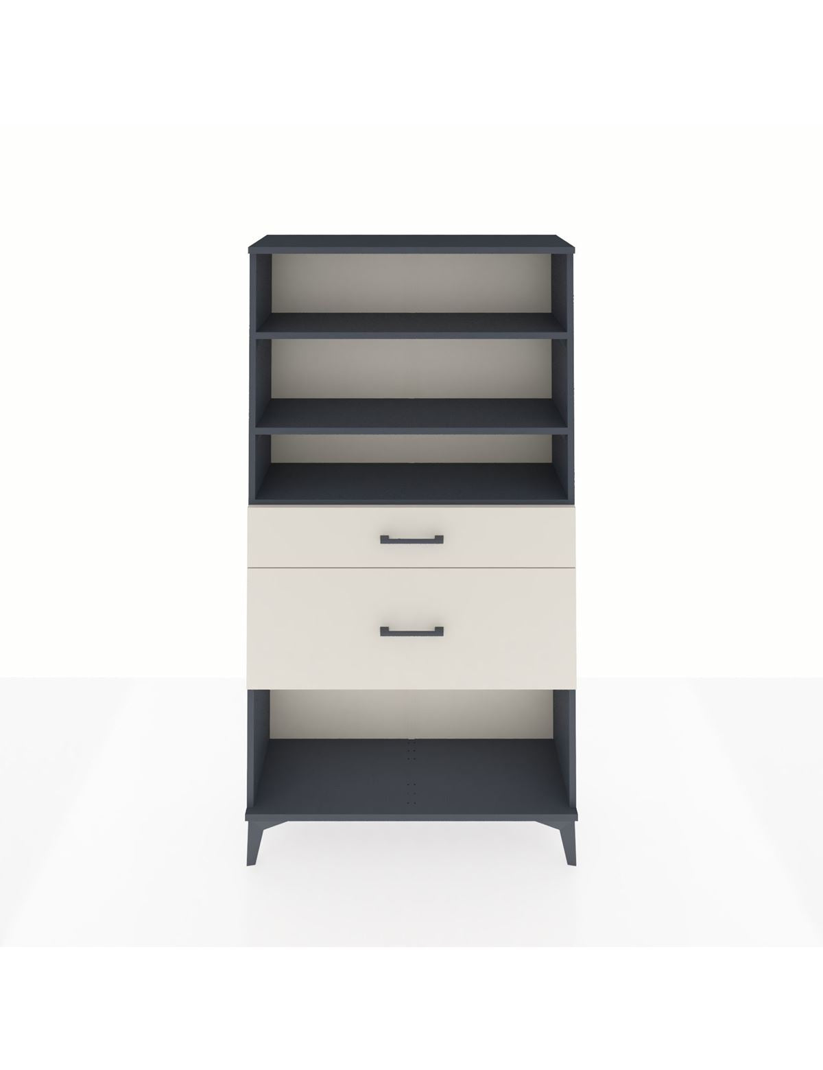 Arges Dolap 3 Raflı 2 Çekmeceli 88x30x163 Antrasit-Aytaşı