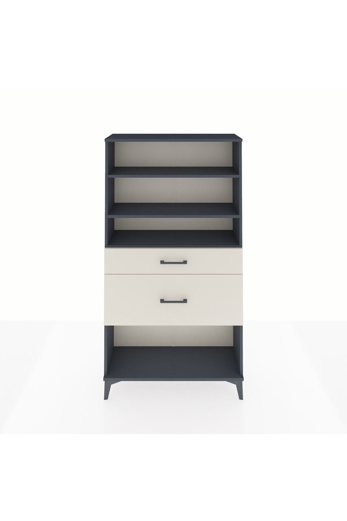 Arges Dolap 3 Raflı 2 Çekmeceli 88x30x163 Antrasit-Aytaşı