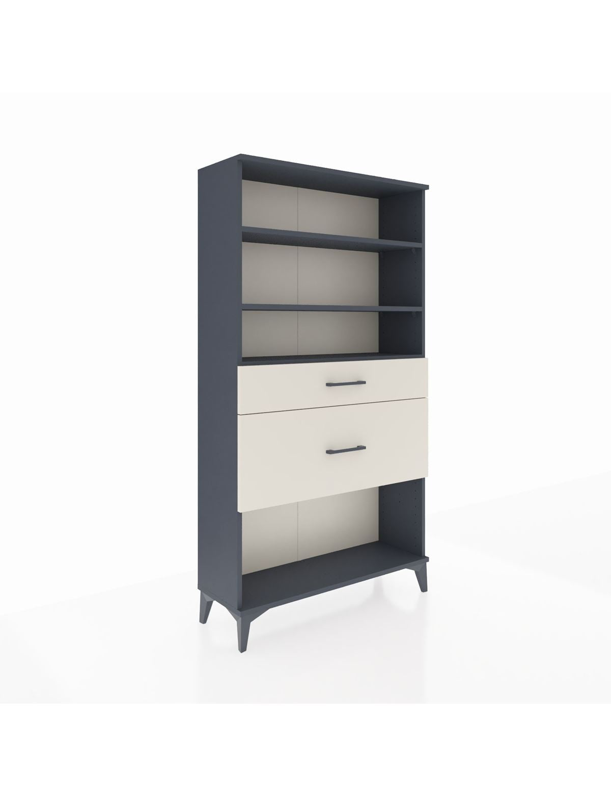 Arges Dolap 3 Raflı 2 Çekmeceli 88x30x163 Antrasit-Aytaşı