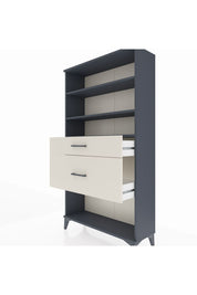 Arges Dolap 3 Raflı 2 Çekmeceli 88x30x163 Antrasit-Aytaşı