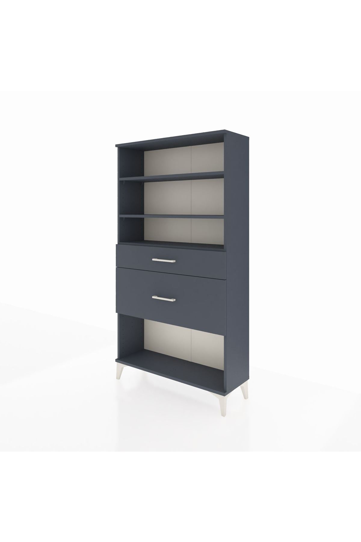 Arges Dolap 3 Raflı 2 Çekmeceli 88x30x163 Antrasit-Antrasit