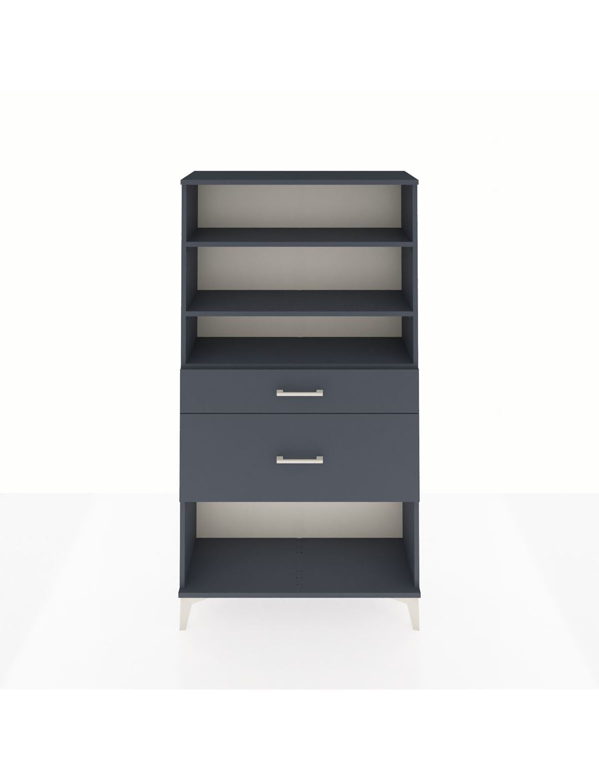 Arges Dolap 3 Raflı 2 Çekmeceli 88x30x163 Antrasit-Antrasit