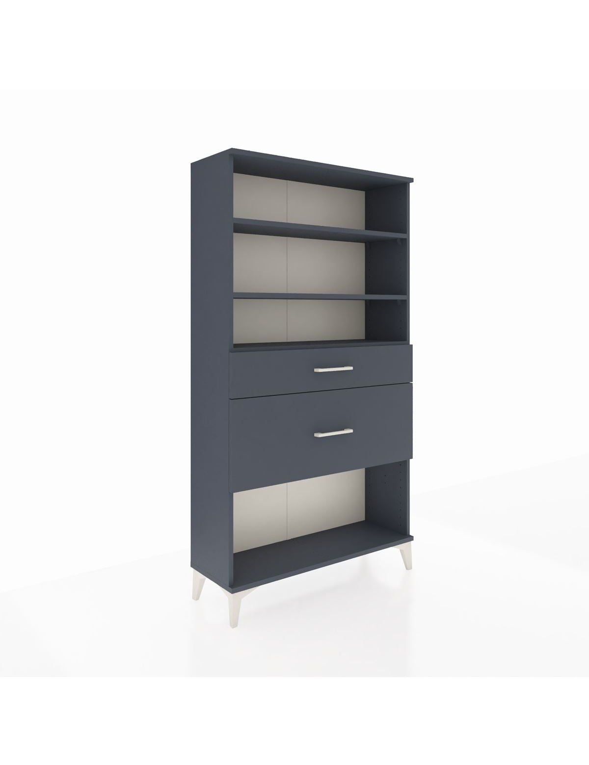 Arges Dolap 3 Raflı 2 Çekmeceli 88x30x163 Antrasit-Antrasit