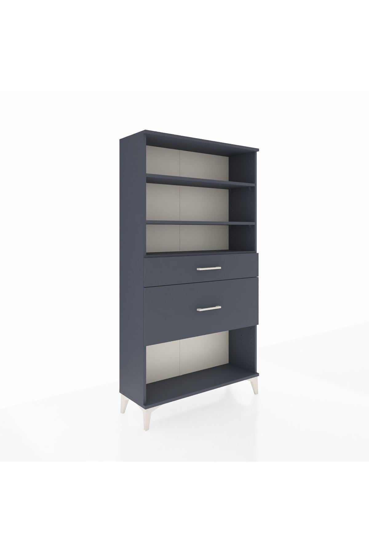 Arges Dolap 3 Raflı 2 Çekmeceli 88x30x163 Antrasit-Antrasit