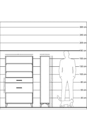 Arges Dolap 3 Raflı 2 Çekmeceli 88x30x163 Antrasit-Antrasit