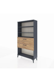 Arges Dolap 3 Raflı 2 Çekmeceli 88x30x163 Antrasit-Çam