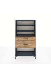 Arges Dolap 3 Raflı 2 Çekmeceli 88x30x163 Antrasit-Çam