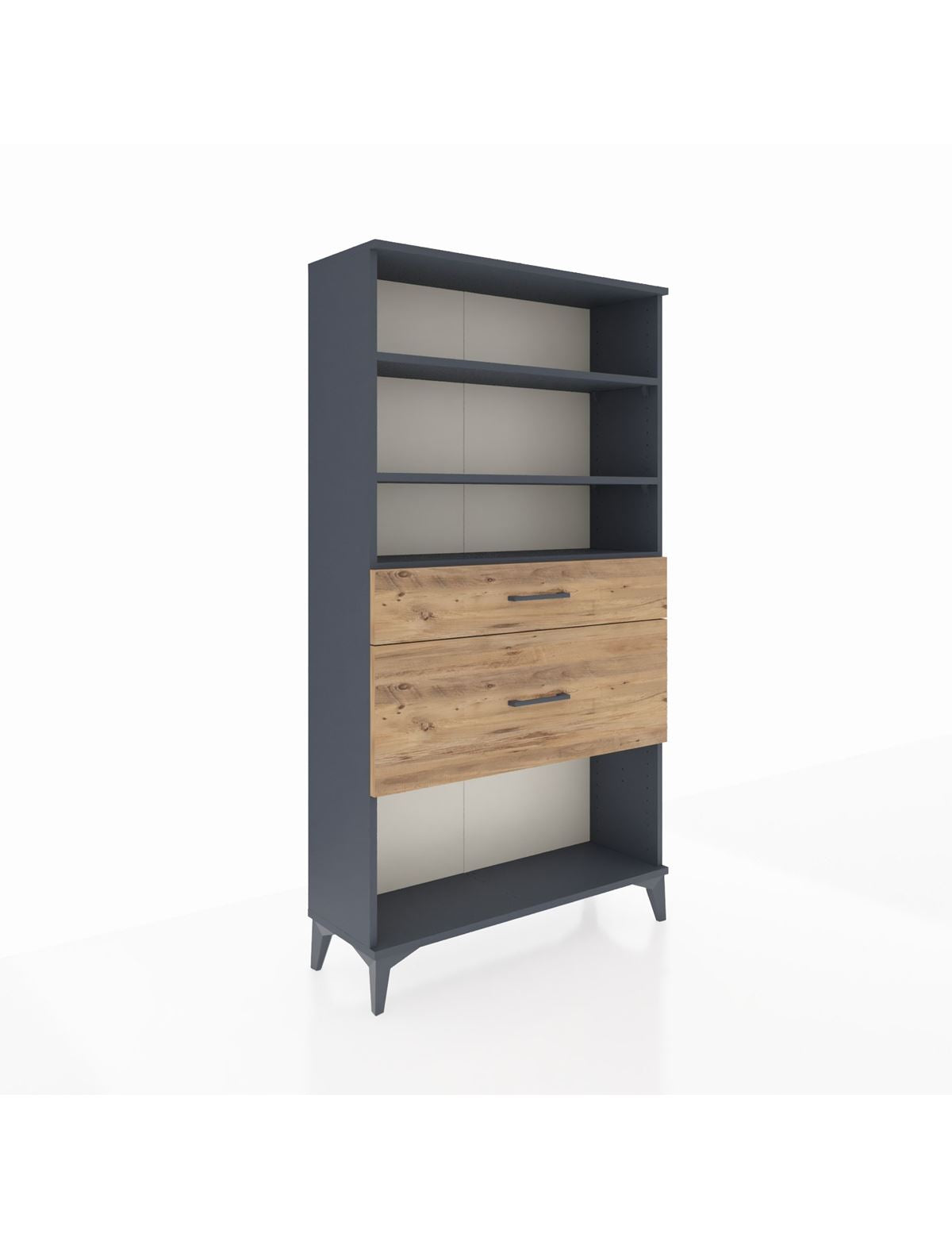 Arges Dolap 3 Raflı 2 Çekmeceli 88x30x163 Antrasit-Çam