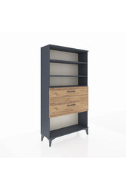 Arges Dolap 3 Raflı 2 Çekmeceli 88x30x163 Antrasit-Çam