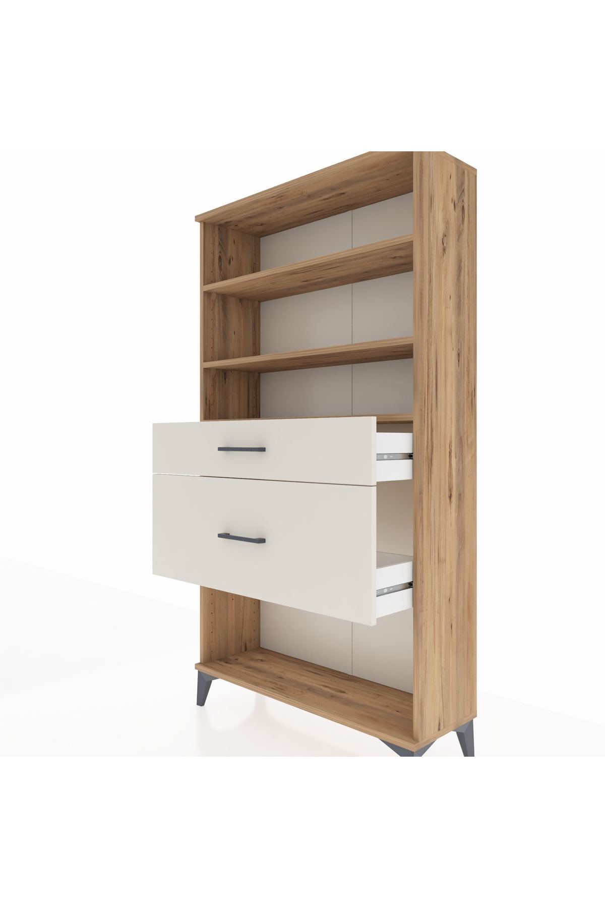 Arges Dolap 3 Raflı 2 Çekmeceli 88x30x163 Çam-Aytaşı