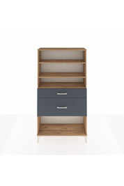 Arges Dolap 3 Raflı 2 Çekmeceli 88x30x163 Çam-Antrasit