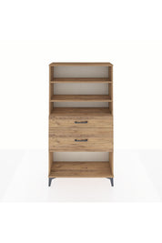 Arges Dolap 3 Raflı 2 Çekmeceli 88x30x163 Çam-Çam