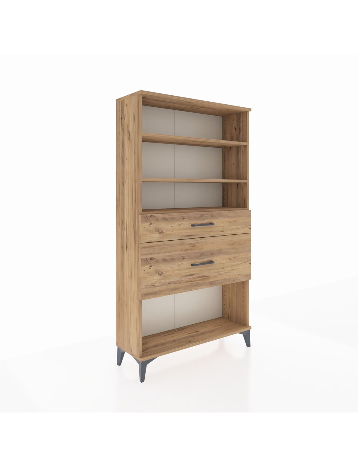 Arges Dolap 3 Raflı 2 Çekmeceli 88x30x163 Çam-Çam