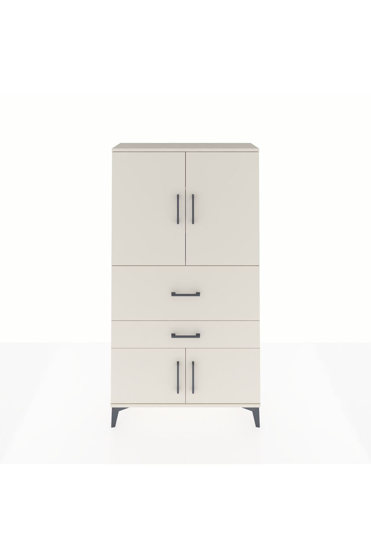 Arges Dolap 3 Raflı 2 Çekmeceli 4 Kapaklı 88x30x163 Aytaşı-Aytaşı