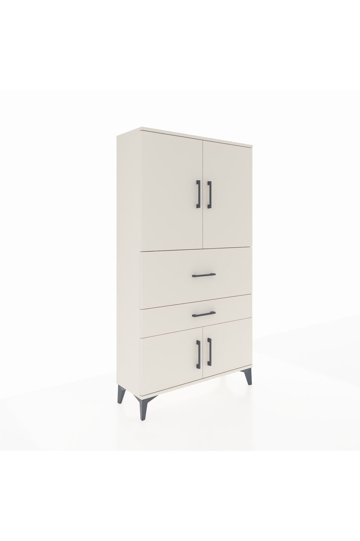 Arges Dolap 3 Raflı 2 Çekmeceli 4 Kapaklı 88x30x163 Aytaşı-Aytaşı