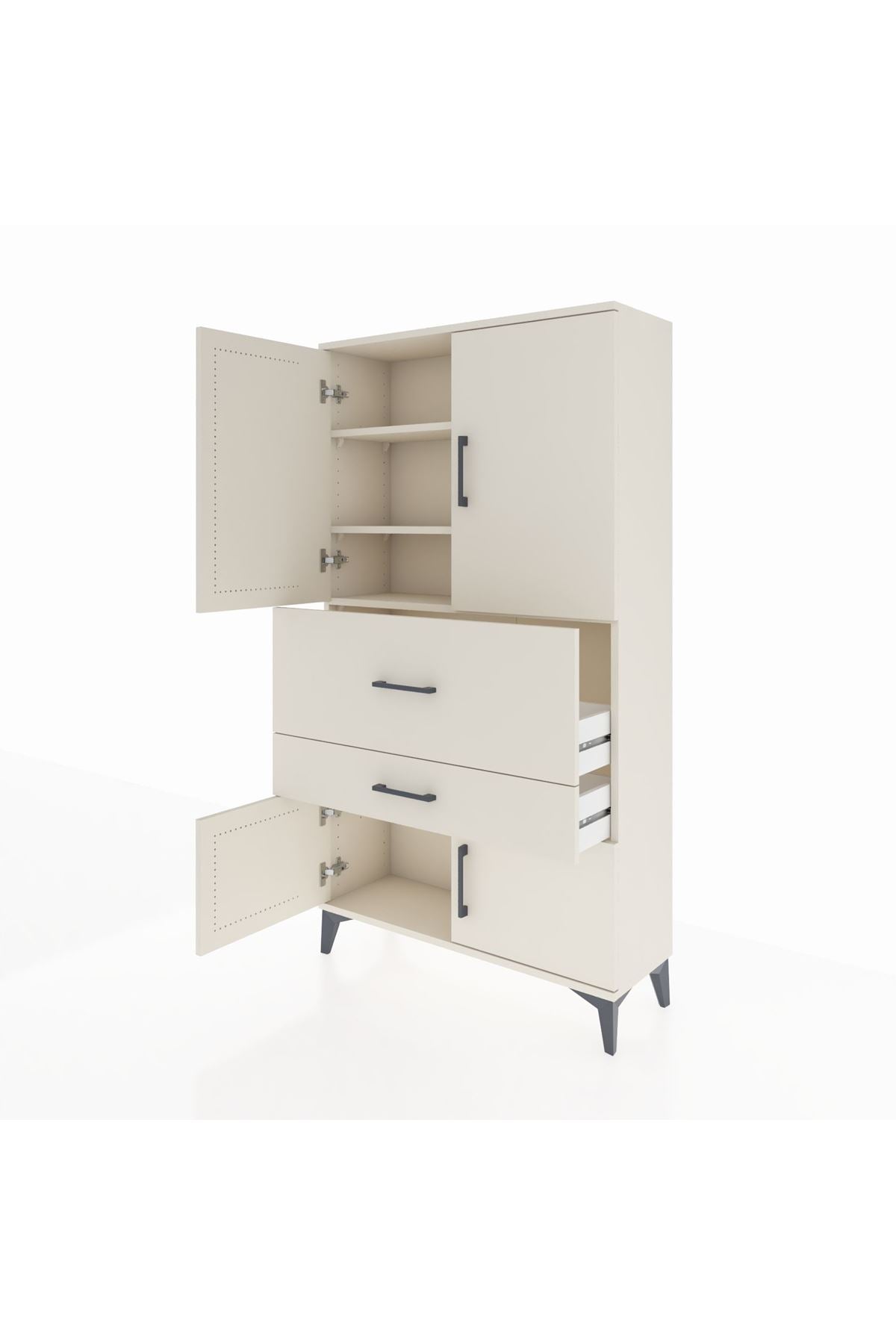 Arges Dolap 3 Raflı 2 Çekmeceli 4 Kapaklı 88x30x163 Aytaşı-Aytaşı