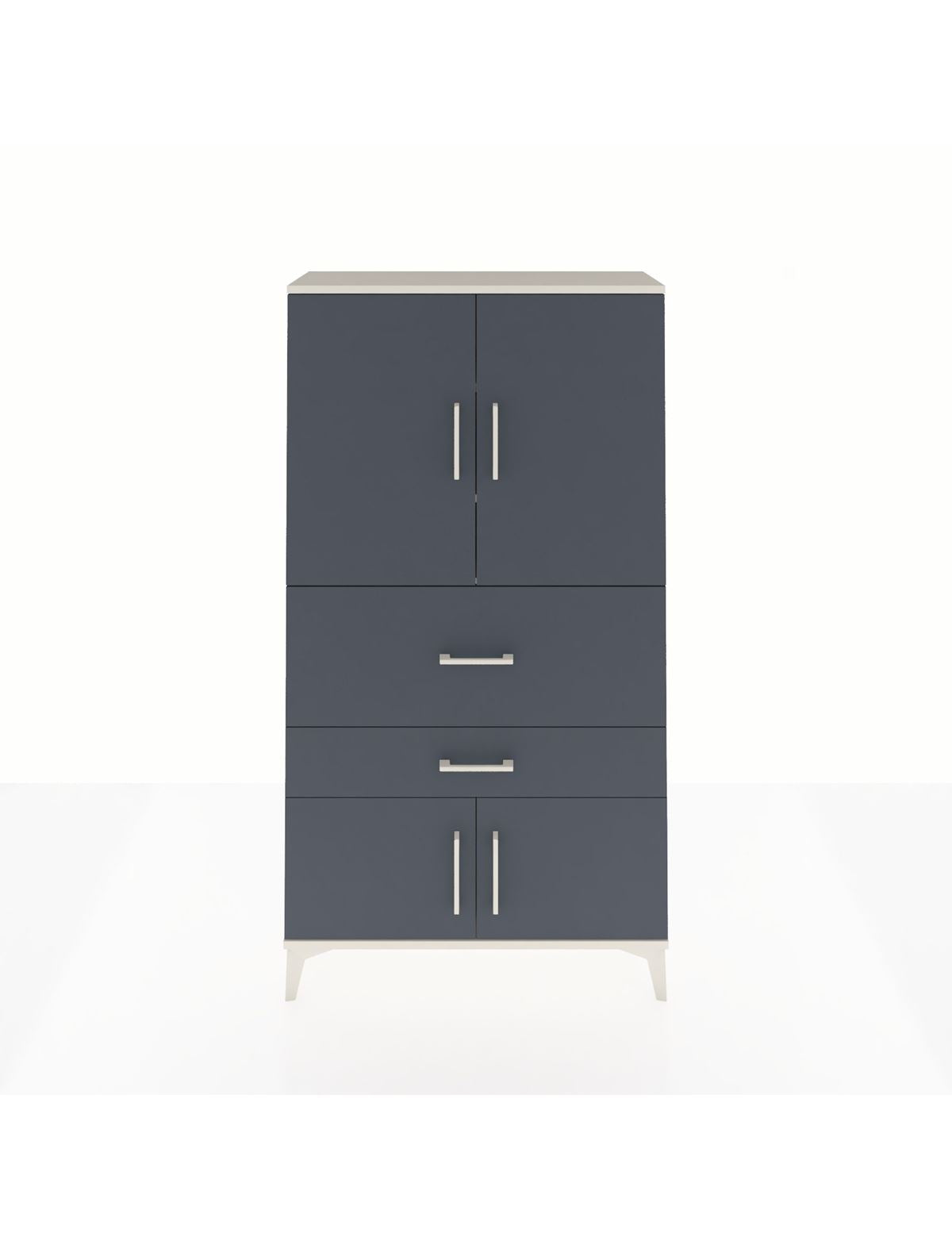 Arges Dolap 3 Raflı 2 Çekmeceli 4 Kapaklı 88x30x163 Aytaşı-Antrasit