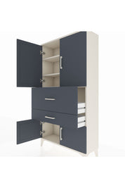 Arges Dolap 3 Raflı 2 Çekmeceli 4 Kapaklı 88x30x163 Aytaşı-Antrasit