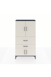 Arges Dolap 3 Raflı 2 Çekmeceli 4 Kapaklı 88x30x163 Antrasit-Aytaşı