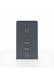 Arges Dolap 3 Raflı 2 Çekmeceli 4 Kapaklı 88x30x163 Antrasit-Antrasit