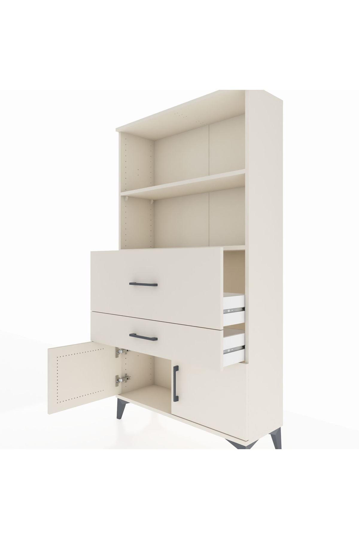 Arges Dolap 2 Raflı 2 Çekmeceli 2 Kapaklı 88x30x163 Aytaşı-Aytaşı