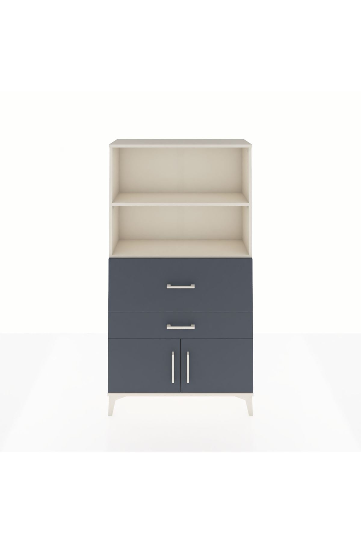 Arges Dolap 2 Raflı 2 Çekmeceli 2 Kapaklı 88x30x163 Aytaşı-Antrasit