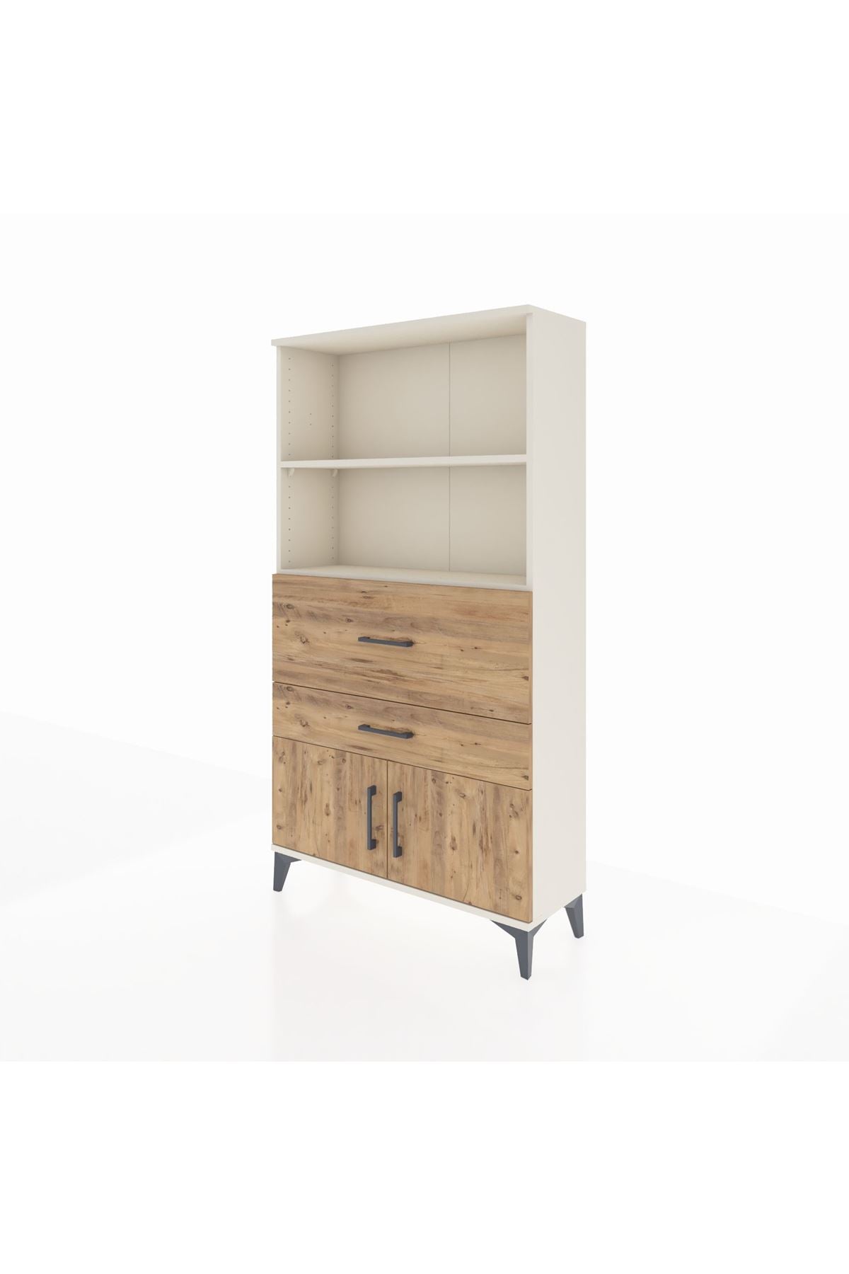 Arges Dolap 2 Raflı 2 Çekmeceli 2 Kapaklı 88x30x163 Aytaşı-Çam